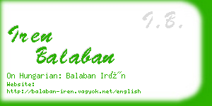 iren balaban business card